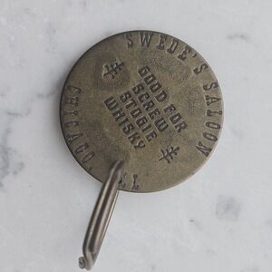 Vintage Brass Brothel Token Swede's Saloon Chicago Illinois